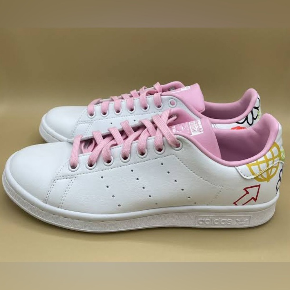 Adidas Stan Smith Shoes - Cloud White and True Pink - Make Me A Reasonable Offer - Picture 1 of 5